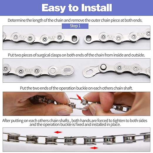 2 Sets Single Speed Bike Chain, Bike Chain for Road Mountain Racing Cycling