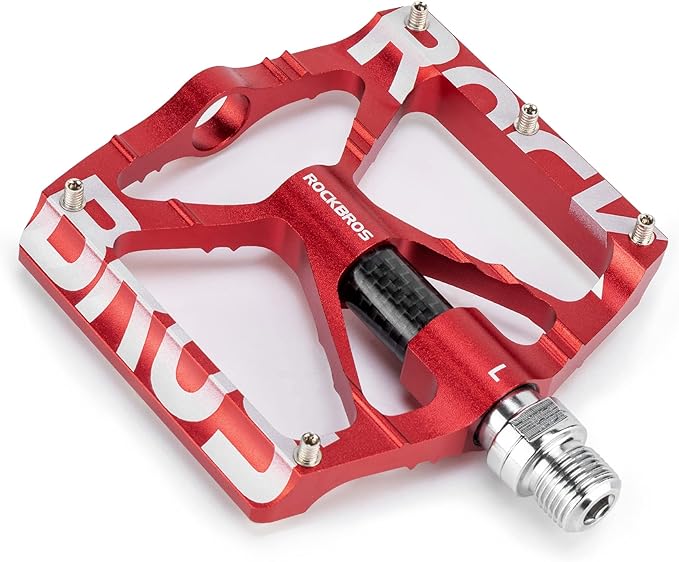 ROCKBROS Mountain Bike Pedals MTB Pedals CNC Non-Slip Lightweight Aluminum Alloy Bicycle Pedals Sealed Bearings Bicycle Platform Pedals 9/16" BMX Road Bike Pedal