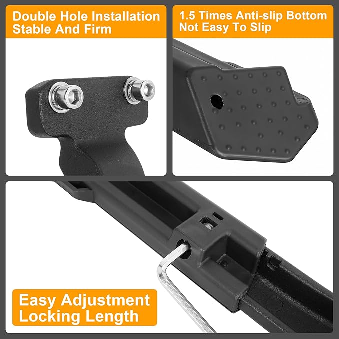RUTU Bike Kickstand,Adjustable Adult Bicycle Kickstand for 24"-29" Ebike,Mountain Bike,Fat Tire Bike,40mm apart Aluminium Alloy Rear Kick stand