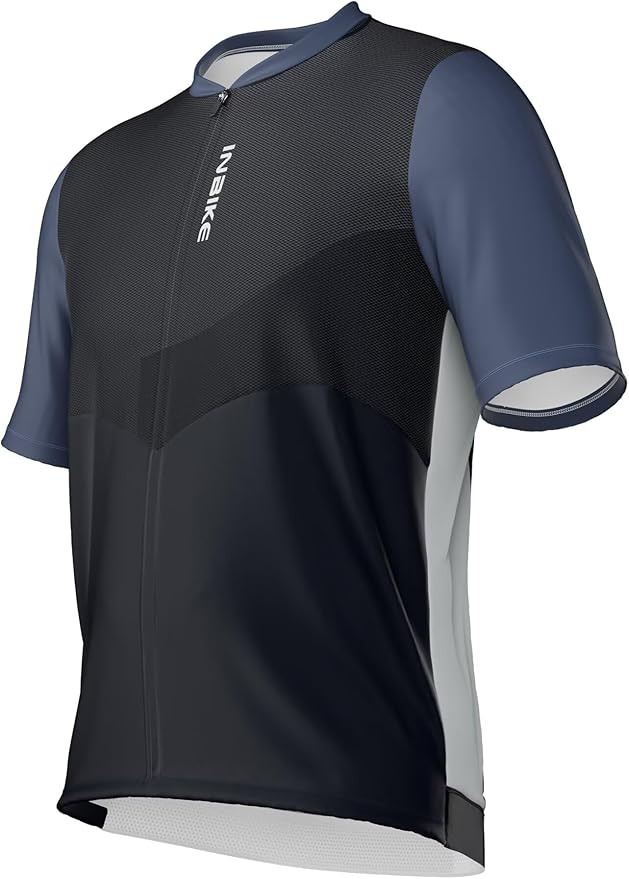 INBIKE Plus Size Cycling Jersey Men 3XL-5XL Bike Shirt for Big and Tall Short Long Sleeve Biking Clothing with Pockets