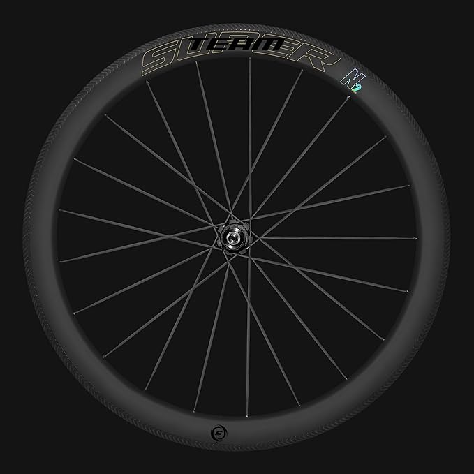 Superteam Carbon Wheelset 700c Rim V Brake 50mm Depth 25mm Width Road Bike Wheels Matte Finish, Tubeless Ready Support for 8-12 Speed Clincher & Tubeless