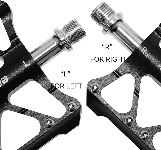 Bike Pedals, Universal Fit Bicycle Pedals Aluminum 9/16" Sealed Bearing Lightweight Wide Flat Platform for Road Mountain BMX MTB Bike