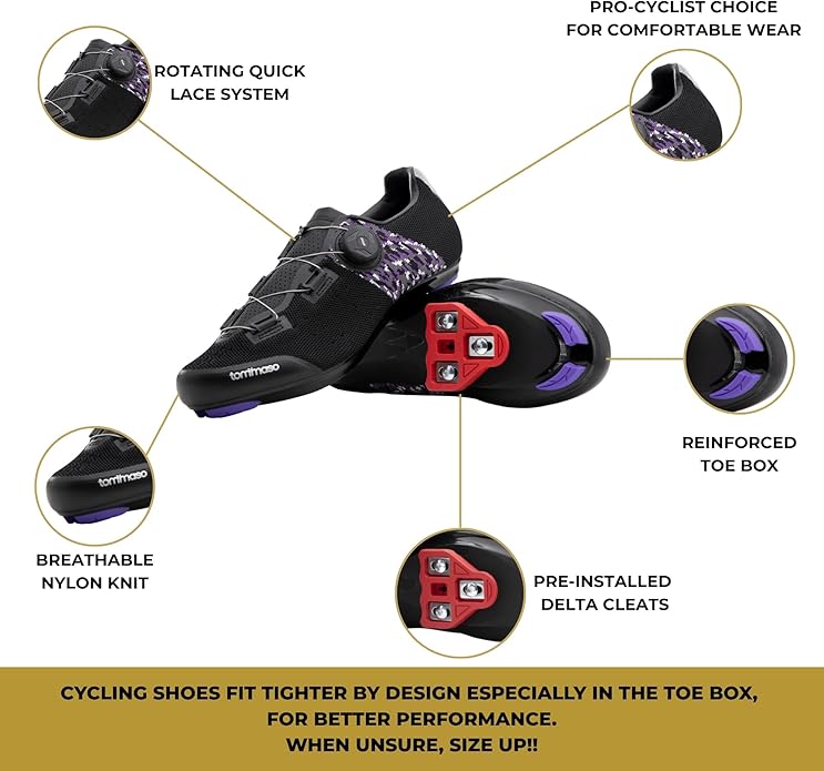 Tommaso Pista Elite SPD & Peloton Shoes for Women—Ready to Ride with Peloton Delta Cleat or SPD Cleats for Indoor Bikes—Explore Vareity Cycling Shoes & Bike Accessories