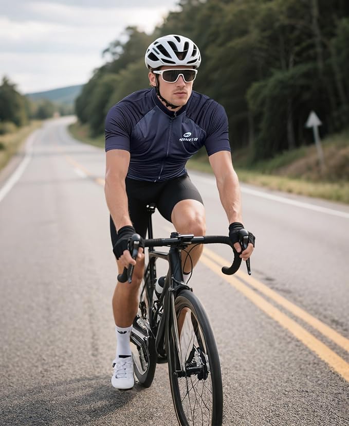 Men Bike Jersey Short Sleeve Road Cycling Shirts Biking Tops Moisture Wicking