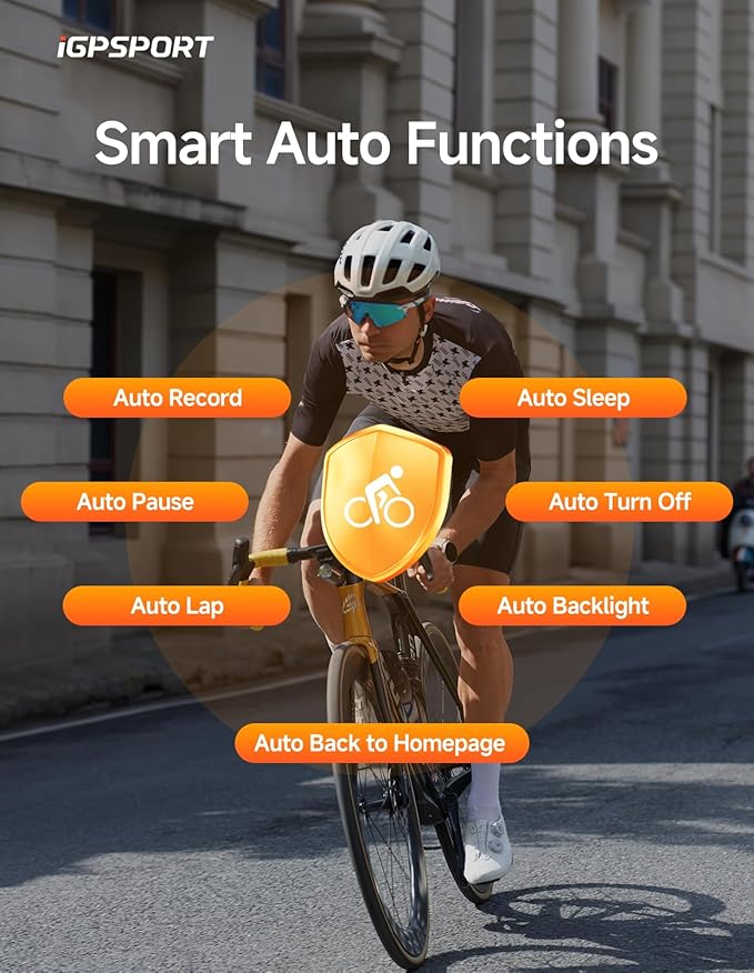 iGPSPORT BSC100S GPS Bike Computer Wireless, 2.6'' LCD Display 40H Rechargeable Waterproof Cycling Computer Bluetooth ANT+