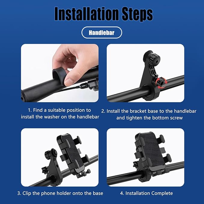 Motorcycle Phone Mount for Yamaha TT R 110 2008-2024, Bike Phone Holder Motorcycle Cell Phone Holder, Quick Install Anti-Shake Motorcycle Phone Mount Holder, B Handlebar Style