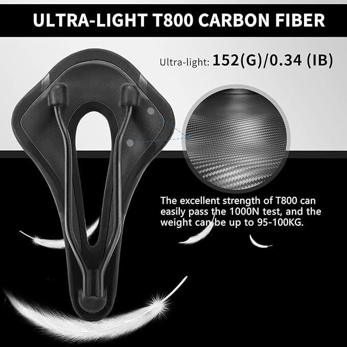 KOOTU Road Bike Saddle, Comfortable Waterproof Bicycle Seat for Men and Women, Breathable Shock-Absorbing Bike Seat for MTB, Road Bikes, BMX & Exercise