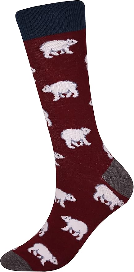 Cansok Men's 2/4 Packs Fun Crazy Novelty Dress Crew Socks