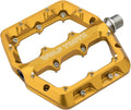 Wolf Tooth Waveform Aluminum Pedals - Small Gold, Durable 6061-T6 Aluminum, Dual-Concave Platform, Sealed Bearings, 22 Stainless Steel Pins for All-Mountain Performance