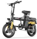AZHAR Foldable Electric Bike for Adults Teens, 1200W Peak Motor, Up to 25 MPH, 45 Miles PAS Range, Dual Suspension, 14” Tires, 3-Speed Modes, Compact & Portable Electric Mini Bike, Commuting Ebike