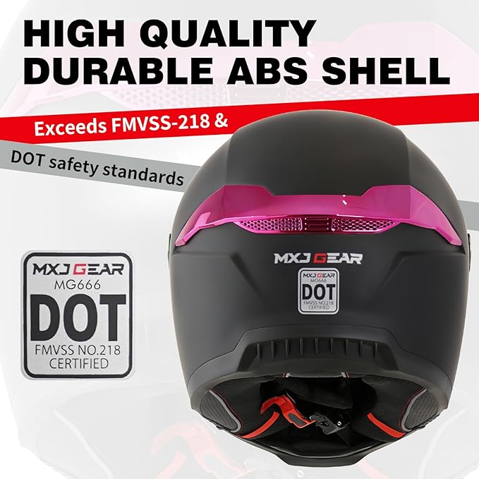Motorcycle Helmets for Adult Men Women,Full Face Motorcycle Helmet,MG666 DOT Approved Motorbike Racing Street Bike Helmets with Two Visors