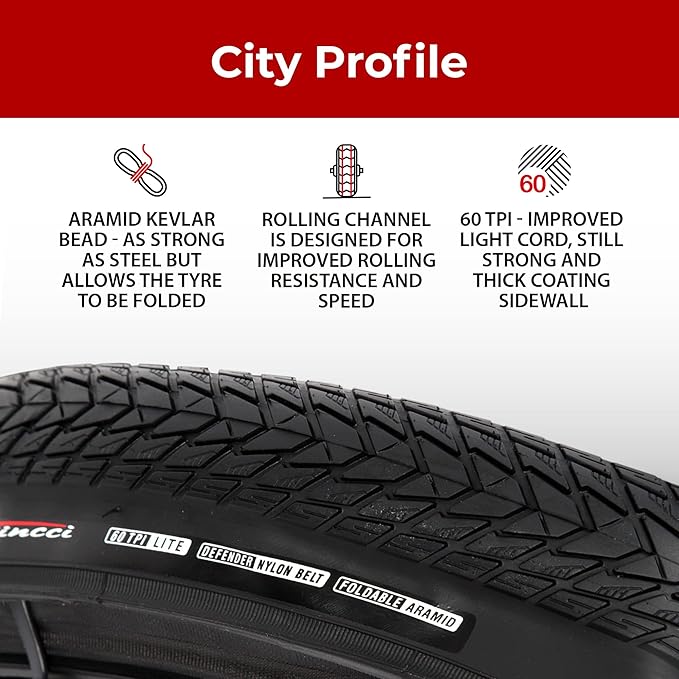 Fincci Gravel 700x35c Bike Tire with 2X Inner Tubes - Pair Foldable 700c Bike Tires, 37-622 with Nylon Puncture Protection 1mm - for Electric, Road, Folding, Hybrid Bikes, 60 TPI