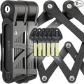 Seatylock FoldyLock Compact Folding Bike Locks - Set of 2 Matching Bike Locks with 6 Identical Keys - Patented Lightweight Heavy Duty Anti Theft with Carrying Cases for Bicycles and E-Bikes