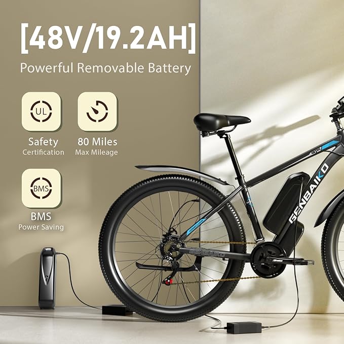 29" Electric Bike for Adults, Max 37MPH 2000W Peak 921.6WH Electric Mountain Bike, 80 Miles Ebike 21-Speed Gears, IP7 Waterproof E Bicycle E Bike for Commuter
