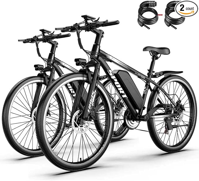 ASKGO Electric Bike for Adults, 1500W Peak Motor, 25Mph, 65Miles, 48V 10AH Removable Battery, 26“ Mountain Ebike with 7-Speed Gear for Beach Snow Commuter
