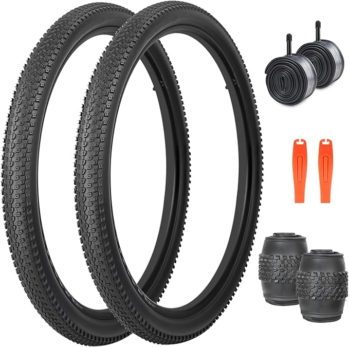 ZUKKA Bike Tire 20/24/26/27.5/29 x 2.125 Bike Tire 2 Pack Mountain Bike Tire Folding Replacement Tire for MTB Mountain Bike, Kids
