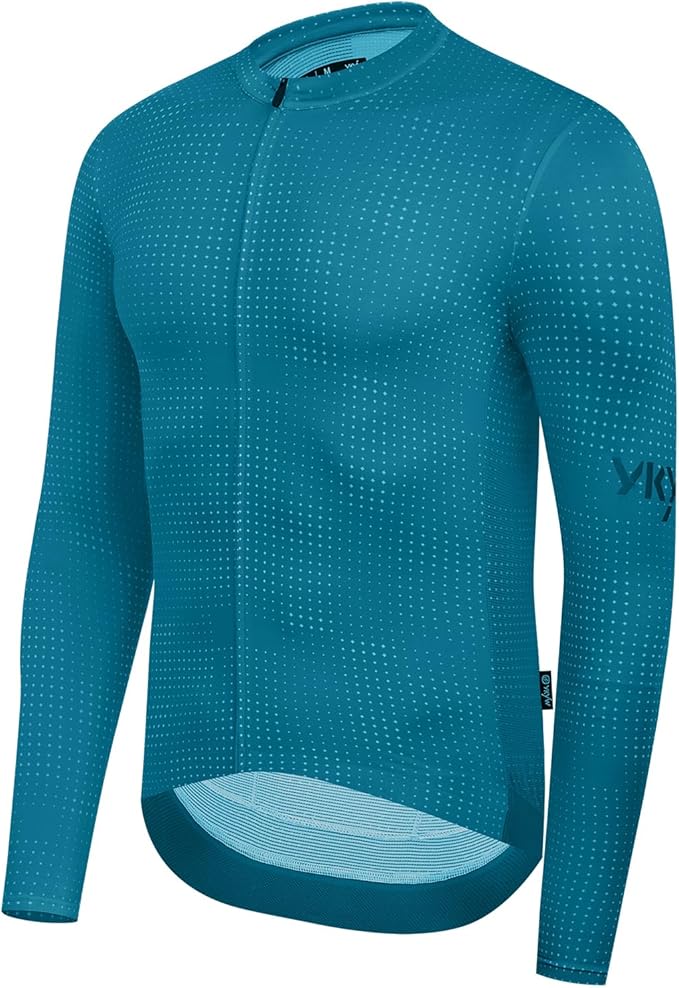 YKYWBIKE Cycling Jersey Men Long Sleeves Bike Jersey with Pockets Breathable MTB Biker Shirts Biking Shirts for Men Cycling