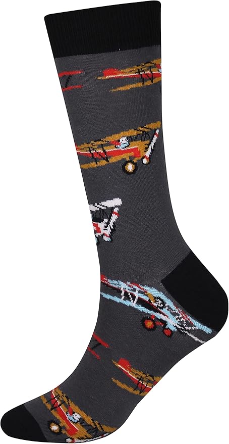Cansok Men's 2/4 Packs Fun Crazy Novelty Dress Crew Socks