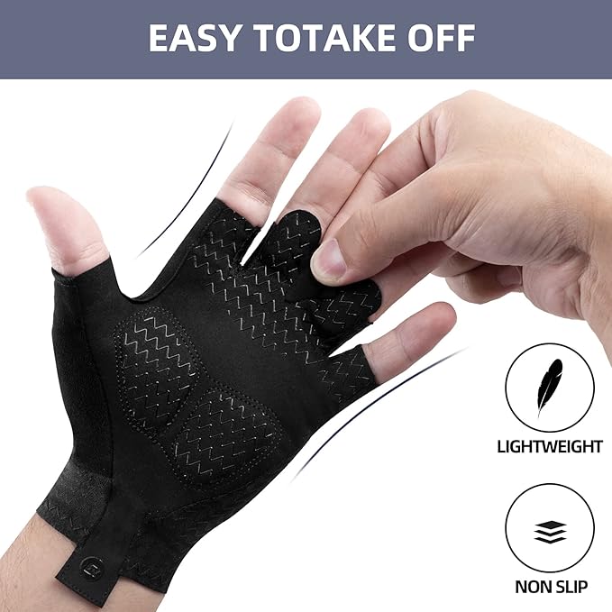 ROCKBROS Cycling Gloves - Half Finger MTB & Road Biking Gloves for Men & Women - Absorbing Gel Pad, Anti-Slip, Breathable