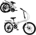 20 Inch Folding Bike, Adult Folding Bike 7 Speed Shifter, Height Adjustable Bicycle for Men & Women