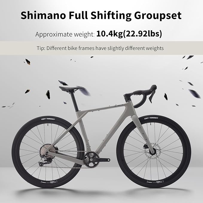 SAVADECK Carbon Gravel Bike - T800 Carbon Frame & Fork, Shimano GRX400 20-Speed Groupset, Hydraulic Disc Brakes, 700C x 40mm Tires - Lightweight Design for Road & Off-Road Adventures