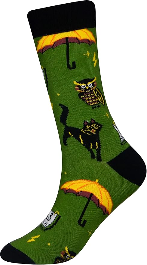 Cansok Men's 2/4 Packs Fun Crazy Novelty Dress Crew Socks