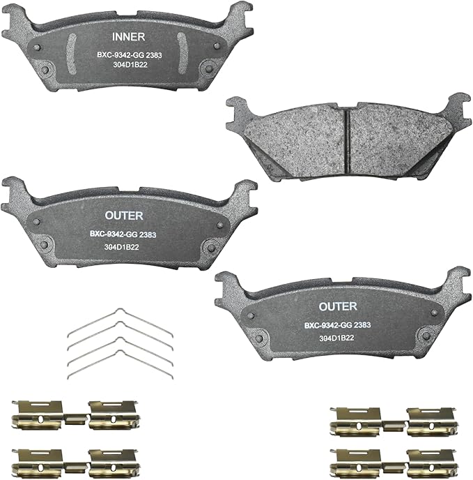 Bendix Premium SBC2383 Ceramic Rear Brake Pads for Ford Expedition 2024-2023, F-150 2023-2021, F-150 Lightning 2022, Lincoln Navigator 2024-2023