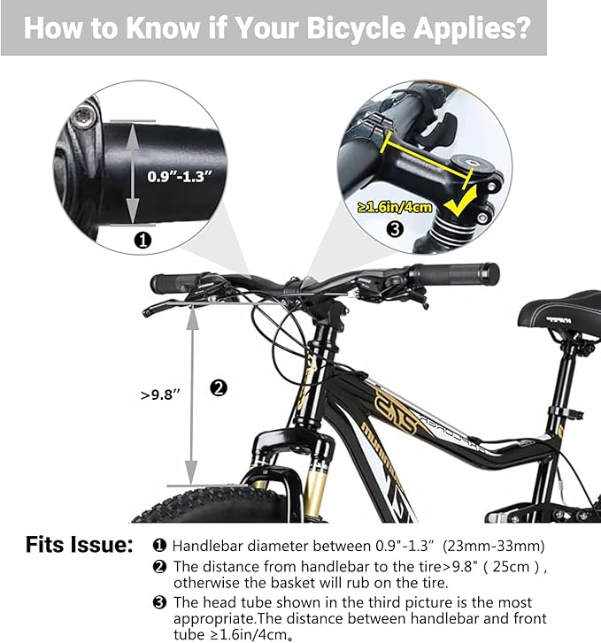 RAYMACE Bicycle Basket Dog Bike Handlebar Basket Front,Folding Detachable Quick Release Easy Install,Cycling Picnic Bag