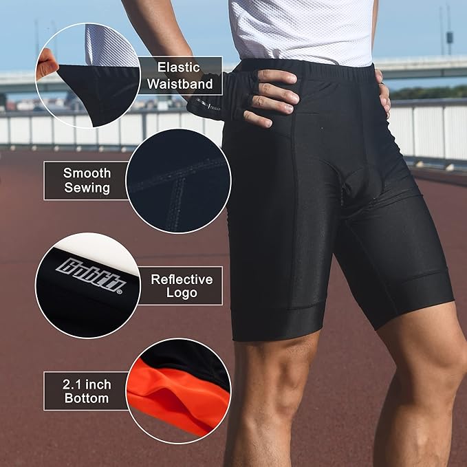 bpbtti Mens Gel Padded Cycling Shorts Bicycle Riding Pants Bike Biking Clothes Cycle Tights