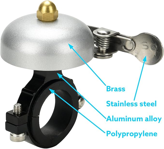 Bike Bell Brass Mini, Clearer Louder Longer Sustained Purer Tone