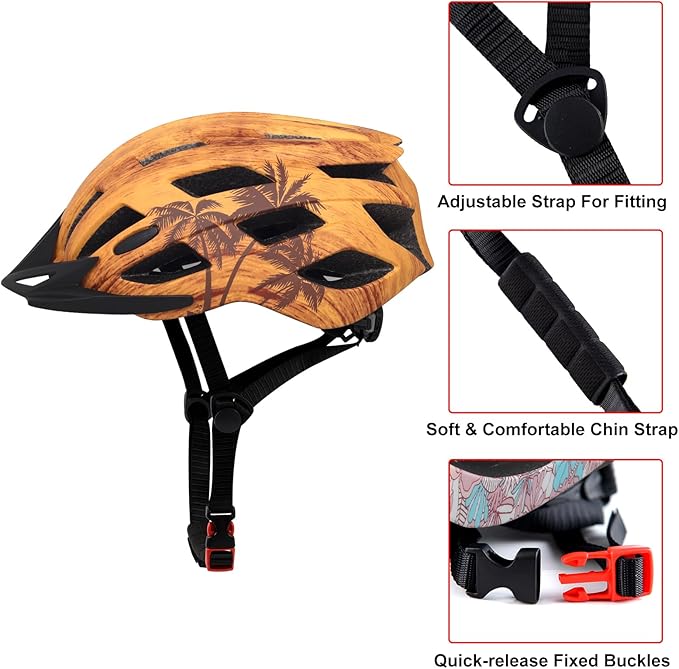 Adult Bike Helmets, Adjustable Mens Womens Bicycle Helmet, Lightweight Road Mountain Cycling Safety Sports Helmets with Detachable Visor