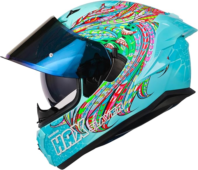 HAX Obsidian Pro Full Face Dual Visor Adult Motorcycle Helmet for Motorbike Street Bike with Pinlock Ready DOT Approved Slyer Aqa XL