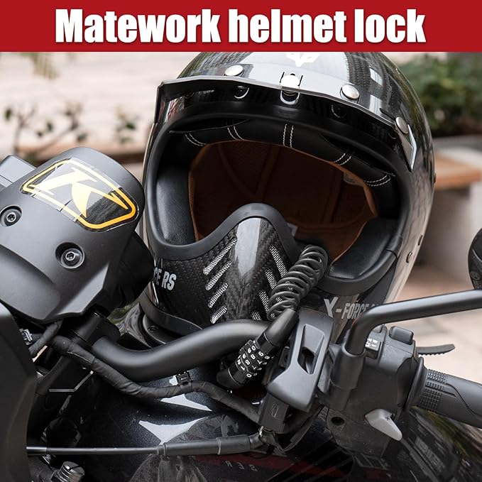 Motorcycle Lock Anti Theft Heavy Duty, Motorcycle Handlebar & Brake Lock with Helmet Lock, Bike Lock, Universal for All Bike Motorcycle Red