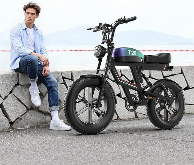 ASKGO Electric Bike for Adults, 2500W Peak Motor, 33 MPH & 65-100 Miles Range, 48V 20AH Removable Battery, 20" Fat Tire Dirt Bike, Dual Suspension Off-Road E-Bike with NFC/Password Unlock