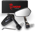 MZS Bar End Mirrors, 7/8 Universal Motorcycle Rear View Mirror Side handlebar Standard Hollow Arrow Black Compatible with Street Sport Bike Cruiser Scooter