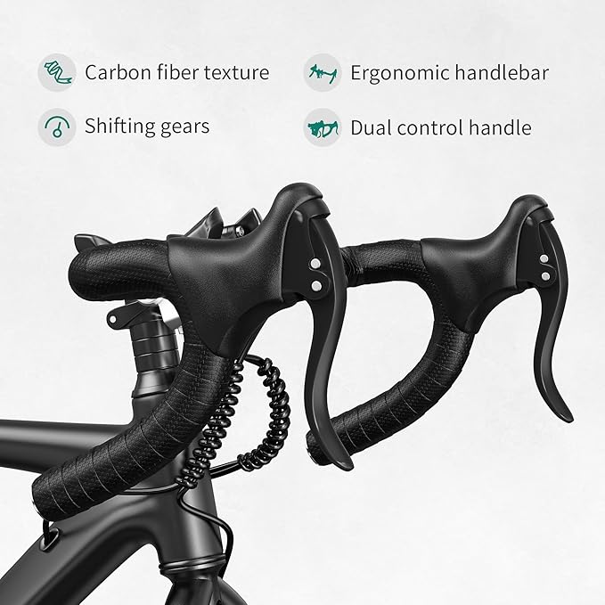 YITAHOME 700C Road Bike, 21 Speed Commuter Bicycle for Men Women, Lightweight Aluminum Frame Racing Bike, Adult Bicycle with Dual Disc Brake