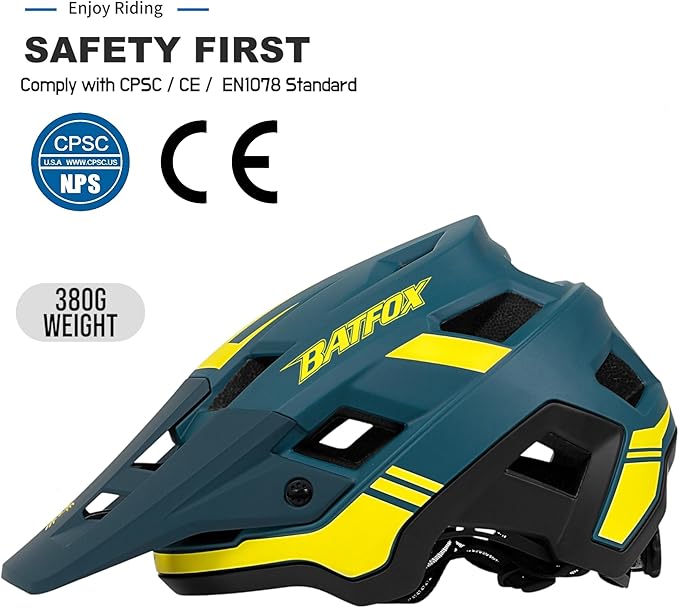 BATFOX Bike Helmet,Mountain Bike Helmet Helmets for Men Women Adults Youth