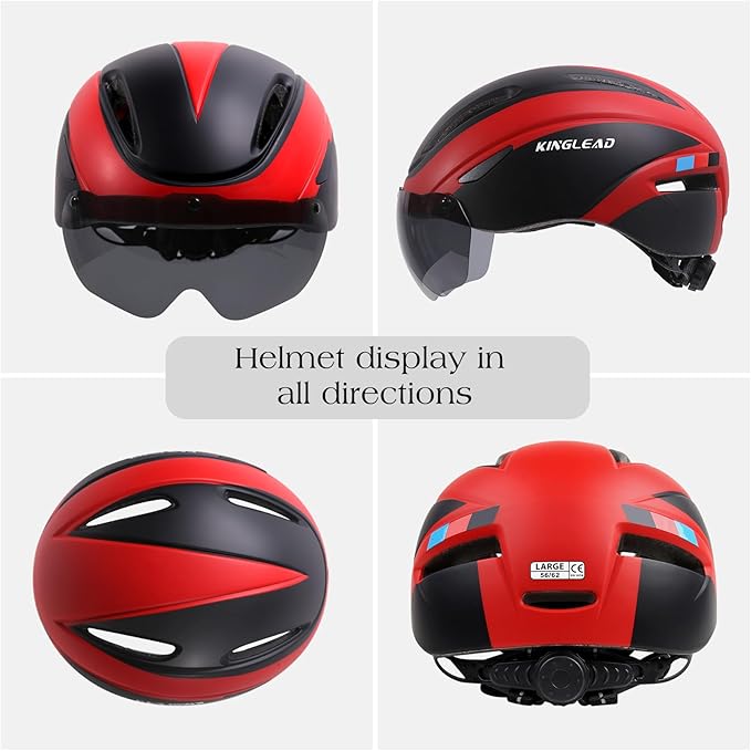Bike Helmet for Adults Bicycle Helmet with Detachable Magnetic Googles & Adjustable Dial for Mountain Bikes, Road Bikes, Electric Bikes, Scooter