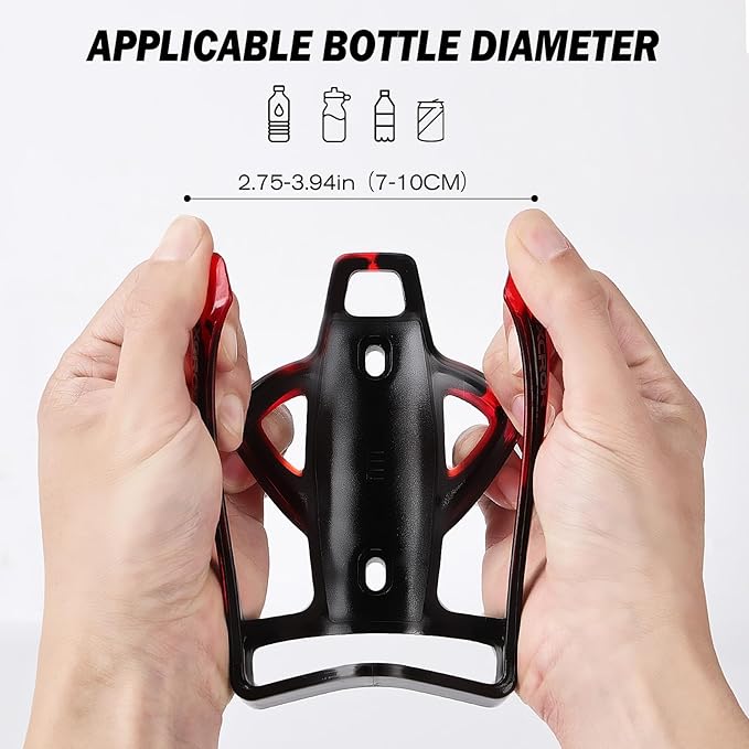 GXCROR Air Cage Bicycle Bottle Cage with Stealth Airtag Storage,Bike Water Bottle Holder,Water Bottle Holder for Bike,Durable,Bike Cup Holder for Most Bottle (BlackRed&Bottle)