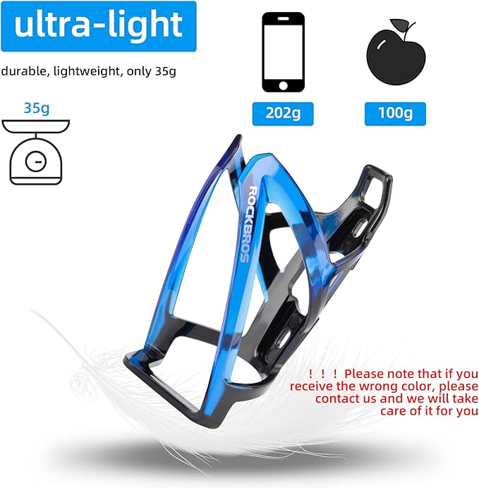ROCKBROS Bike Water Bottle Holder Ultra-Light Bicycle Bottle Cages with Screws Tool, Universal Bike Cup Holder for Road MTB Mountain Bikes Cycling Accessories（2 Pack）