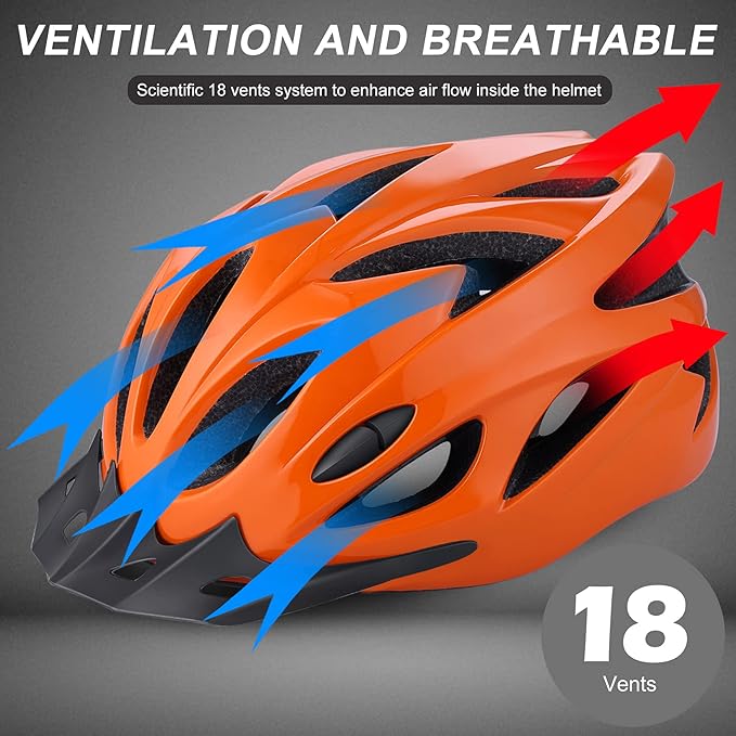 Zacro Adult Bike Helmet Lightweight for Men Women Comfort with Pads&Visor, Certified Bicycle Helmet for Adults Youth Mountain Road Biker