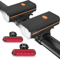 Rechargeable Bike Lights, Ultra Bright Bike Lights for Night Riding, Road Mountain Bike Accessories for Kids Adults - Headlight with Tail Light