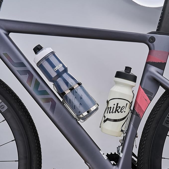 Corki Cycles Bike Water Bottle Holder Aluminum Alloy Side Load Water Bottle Cage, Right and Left Entry Bike Water Bottle Holder for Road & Mountain Bikes - Right Duo Pack - 2Pack - Black & Silver