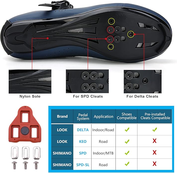 Mens Womens Cycling Shoes Compatible with Pelaton Bike Shoes Road Bike Shoes Riding Bicycle Pre-Installed with Delta Cleats Clip Indoor Outdoor Pedal