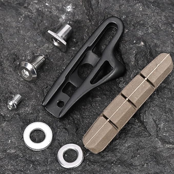 Carbon Rim Brake Pads for Road Bikes - Replaceable Cork Composite Brake Pads with Drainage Grooves | Compatible with C-Brakes