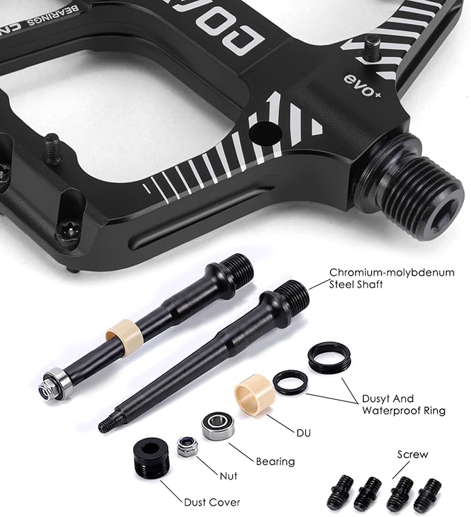 Bike Pedals 9/16" Lightweight Non-Slip Bicycle Platform Pedals - Fits Most Adult Bikes & Mountain Bikes &MTB, Road Bikes and Slip-Resistant Design