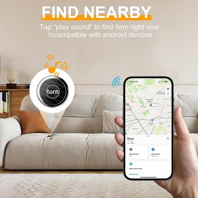 Tracker Tag Finders Work for Apple Find My (iOS Only) GPS Tracker Air Tags for Luggage Keys Backpack (Black&Coffee, 2Pack)