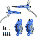 ZTZ IIIPRO E4 MTB Hydraulic Disc Brake Set, 4-Piston Hydraulic Brake Kit with Ceramic Brake Pads for Mountain Bike（Pre-Bled, Front 800mm and Rear 1550mm）