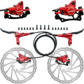 Bike Hydraulic Disc Brake Set with 160mm Rotors,For Mountain Bike e-Bike Fat Bike Road Bike(Right Front Brake& Left Back Brake) (Red)