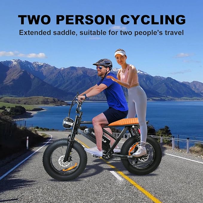 Electric Bicycle for Adults 750W Motor 21MPH 50 Miles Removable 48V Battery, 20/16"x4.0"Fat Tire Dual Disc Brakes, ebike Suitable for City Commuting